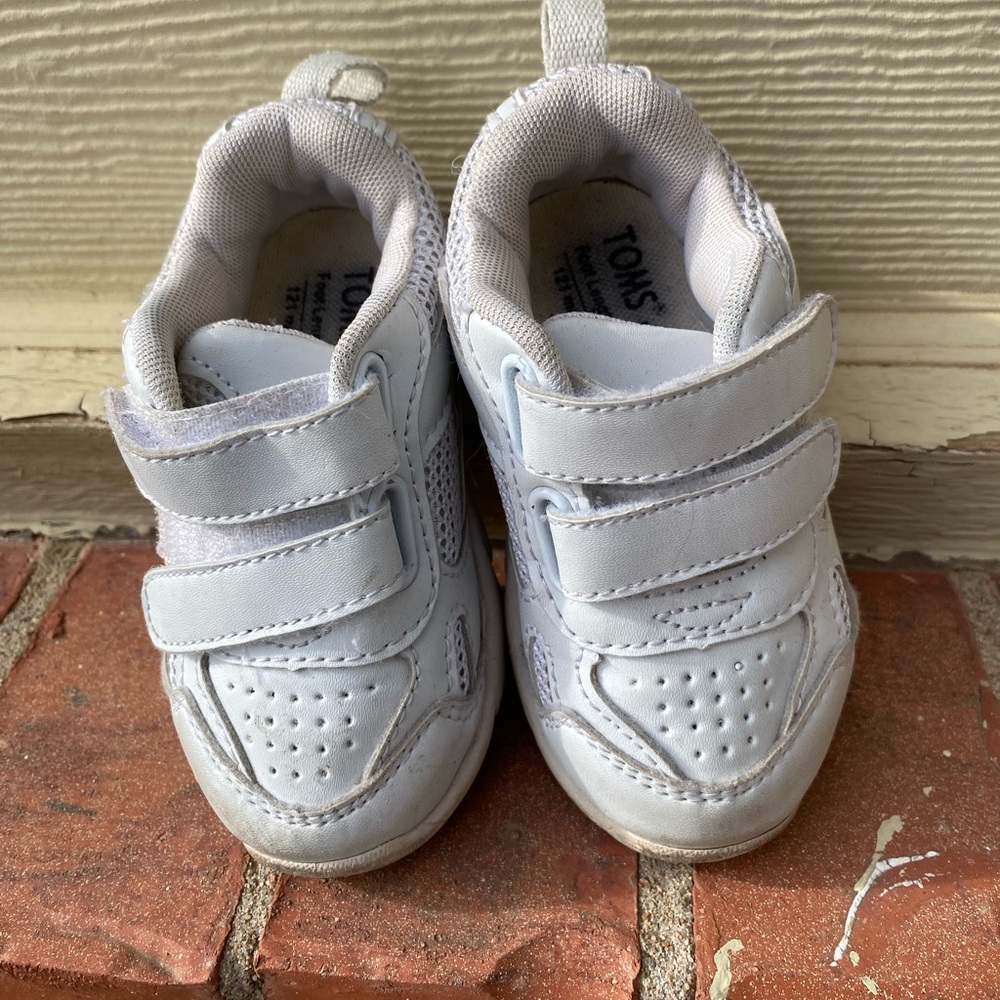 Toms baby white sample tennis shoes